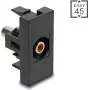 DeLOCK Easy 45 Steckdosenmodul 2 x RCA Schwarz Rot Buchse