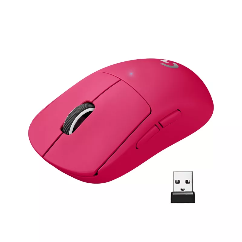 Logitech PRO X SUPERLIGHT Wireless Maus Magenta Maus (910-005957)