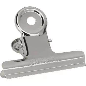 MAUL Klammer aus Metall, Farbe: Nickel, Breite: 50 mm Klemmweite: 20 mm, SB-Verpackung (21750-96)