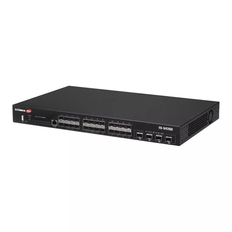 Netzwerk-Switch EDIMAX FS-5428X — 24 Gigabit-SFP-Ports, 4 × 10GbE SFP+-Ports