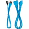 Corsair Premium Sleeved Frontpanel Kabel Verlängerungskit, blau