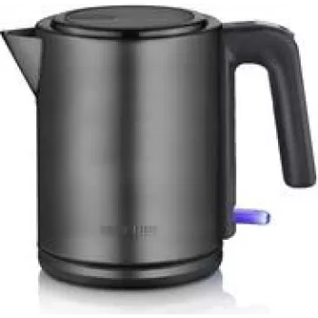 Elektrischer Wasserkocher Severin 1 L 2400 W Schwarz Gebürsteter Edelstahl