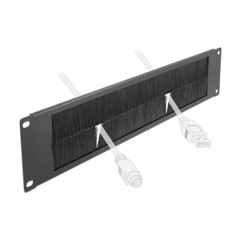 Brush Panel DeLOCK 19 Zoll Kabelmanagement Bürstenleiste 2U schwarz