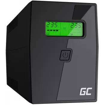 Unterbrechungsfreie Stromversorgung Green Cell UPS02 0,8 kVA (480 W) Line-Interactive, LCD, 2x Typ F Steckdosen, USB-B, RJ-45, RJ-11