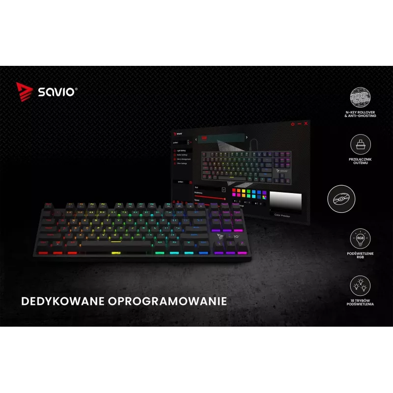 Savio Mechanische Tastatur RGB Tempest X2 Outemu Brown