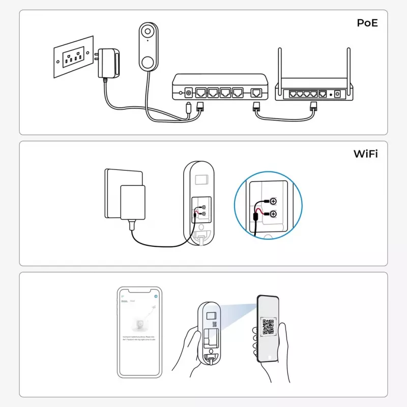 Reolink D340W - 5MP Video-Türklingel mit Gong, 2,4/5 GHz WLAN, Personenerkennung, Zwei-Wege-Audio, kompatibel mit NVRs