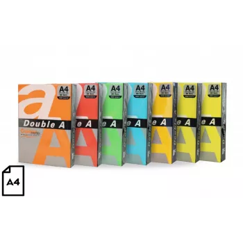 Farbpapier Double A, 80 g, A4, 100 Blatt, Rainbow 5, 5 Farben