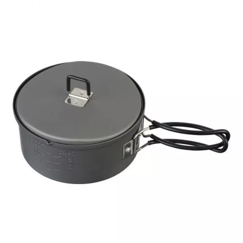 ESBIT PT1100HA Camping-Kochgeschirr – Aluminiumtopf 1,1 L, Ø14,8 cm, 227 g, schwarz