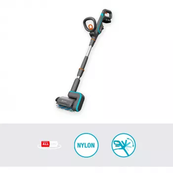 Elektrischer Terrassenreiniger GARDENA 14841-20 batteriebetrieben grün grau orange