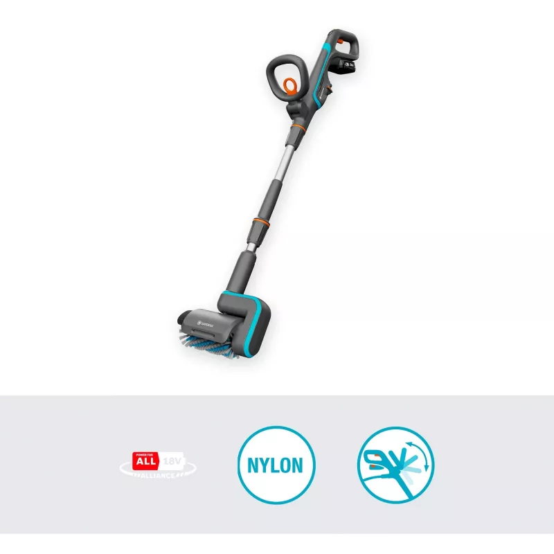 Elektrischer Terrassenreiniger GARDENA 14841-20 batteriebetrieben grün grau orange