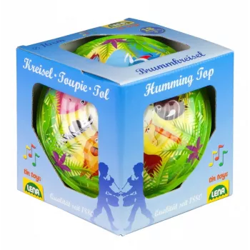 Kreisel Lena Humming top Wilde Tiere 16 cm — hölzerner Spielzeugkreisel von Lena, 16 cm Durchmesser