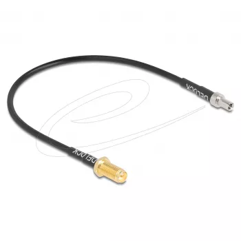 Koaxialkabel DELOCK 90919 RG-174, 20 m, RP-SMA auf TS9, schwarz