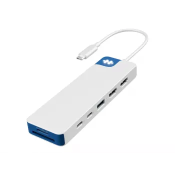 Hyper HyperDrive Flex 9-Port Dual-4K-HDMI-Dock, Weiß/Blau | HD4103BUGL | Anzahl HDMI-Anschlüsse 2