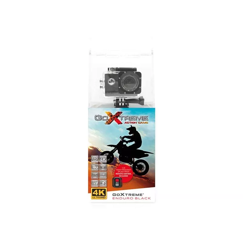 Easypix GoXtreme Enduro Schwarz - Action-Kamera - montierbar - 4K / 30 fps - 8,0 MPix - Wi-Fi - bis 30 m wasserdicht - Schwarz