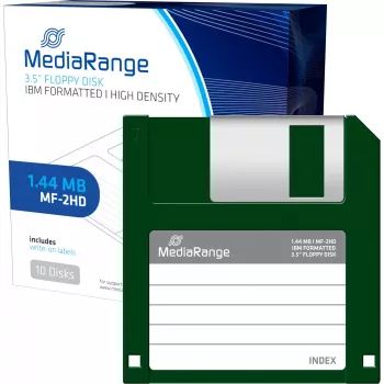 Floppy Disk MediaRange MR200 3,5 Zoll 1,44 MB 10er-Pack, rot und gelb