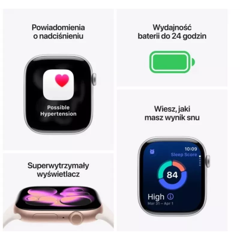 Apple Watch Series 11 GPS 46mm Roségold Aluminiumgehäuse mit Light Blush Sportarmband S/M