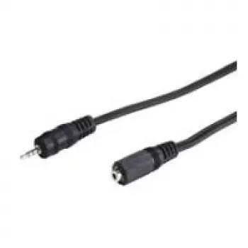Wentronic Goobay 2,5-mm-Klinken-Verlängerungskabel, Schwarz, 2 m - Klinkenstecker 2,5 mm (3-polig, Stereo) > Klinkenbuchse 2,5 mm (3-polig, Stereo) (50458)