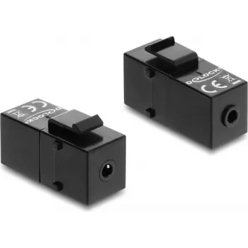 Keystone-Modul DELOCK Stereoklinkenbuchse 3,5 mm 4-polig auf Stereoklinkenbuchse 3,5 mm 4-polig, schwarz