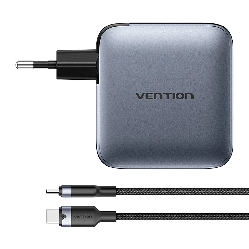 Vention Power Charger TZ-FETH0-EU 3× USB-C + 1× USB-A 100W, PD bis zu 30W pro C, Eingang 100–240V