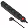 Power-Verlängerung MACLEAN MCE225 — 1.5 m Kabel, 6 Type F AC-Steckdosen, innen, schwarz