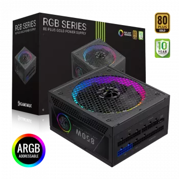 Gamemax Netzteil, 80 PLUS, Gold | RGB 850G | 850 W