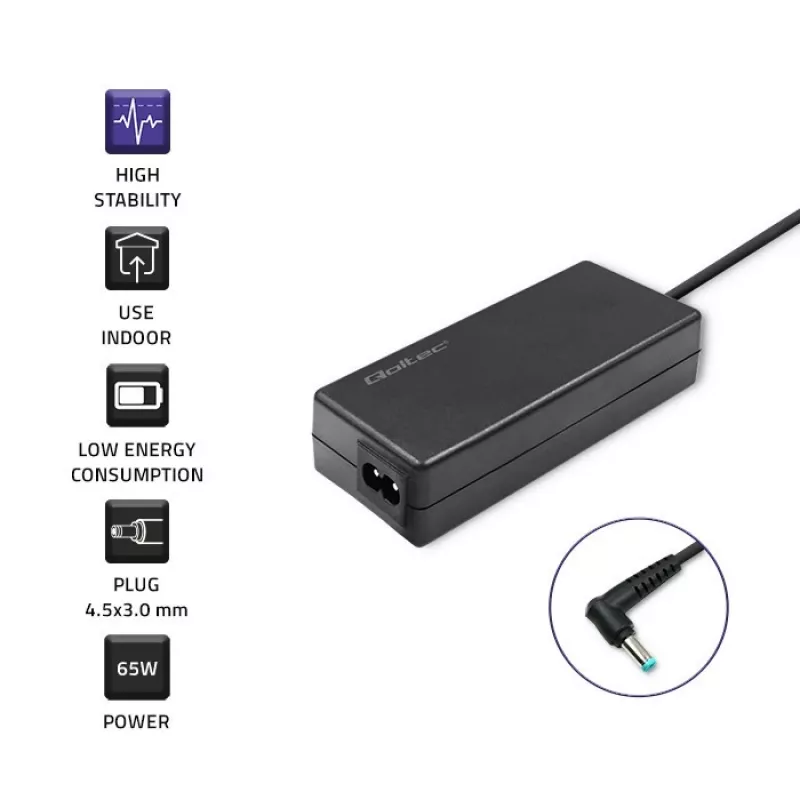 Netzteil Qoltec 51555 für den Innenbereich 65W Schwarz