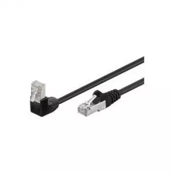Wentronic Goobay - Netzwerkkabel - RJ-45 (M) - RJ-45 (M) - 2,0 m - Foiled Unshielded Twisted Pair (F/UTP) - CAT 5e - Gecrimpt, glatt, 90-Grad-Stecker - Schwarz (94188)