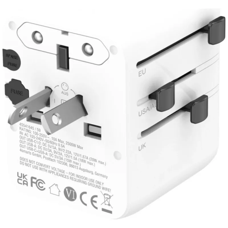 Reiseadapter 20W GaN Nomad 2xUSB-C + 1xA