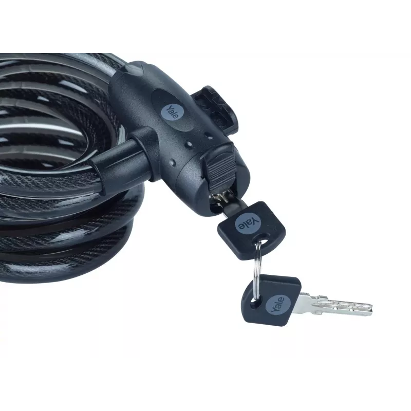 12 mm Stahl-Fahrradschloss mit Schlüssel - YCK0/12/200/2 Schwarz