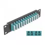 Glasfaser-Patchpanel DeLOCK 10 Zoll 12 Port LC Quad Aqua 1U Schwarz