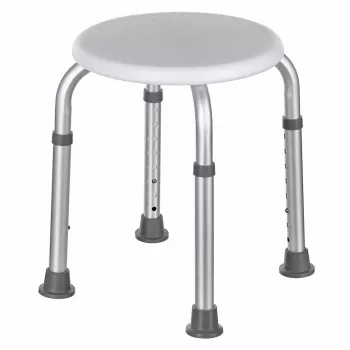 Runder Duschhocker aus Aluminium