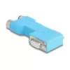 DELOCK D-Sub 9 Stecker/Buchse auf M12 5-polig A-kodiert CAN-Bus-Verteiler 90° blau