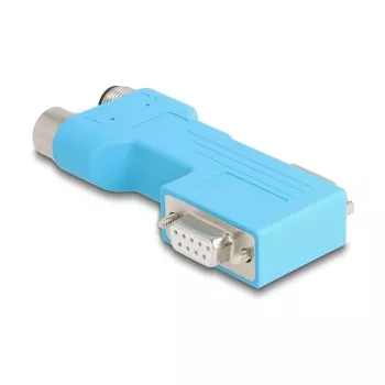 DELOCK D-Sub 9 Stecker/Buchse auf M12 5-polig A-kodiert CAN-Bus-Verteiler 90° blau