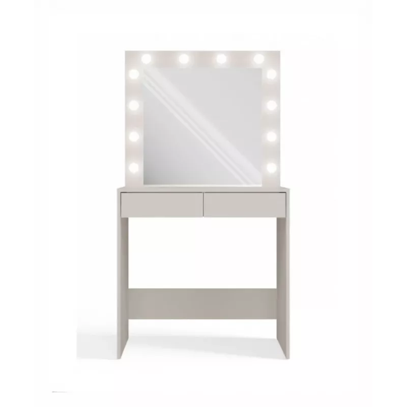 Schminktisch-Set top e shop Marina T+ 2S+L, Kaschmir-Farbe, Spanplatte, LED-Spiegel, 810×500×1500 mm