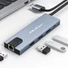 USB-C Hub QOLTEC 53795 5-in-1 mit 100W PD, 2×USB-A, HDMI 4K, RJ45
