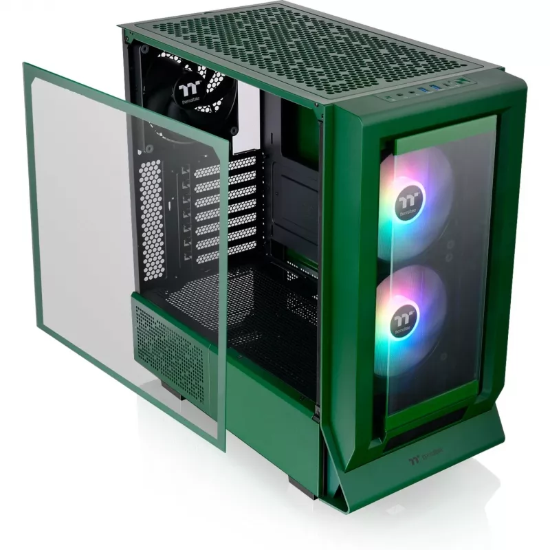 Ceres 350 MX, Tower-Gehäuse Dunkelgrün, gehärtetes Glas x 2