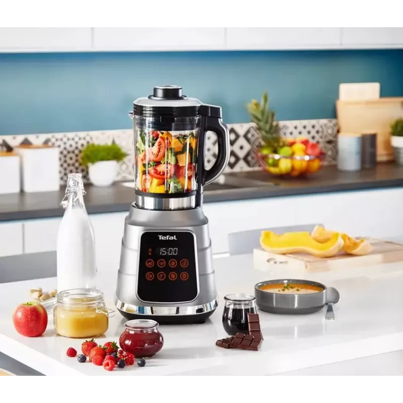 Tischmixer Tefal BL985A31 — 1300 W, 1,75 l Glaskrug + 2 l Tritankrug, Trip'Ax 6-flügelige Edelstahlmesser, Vakuummixfunktion