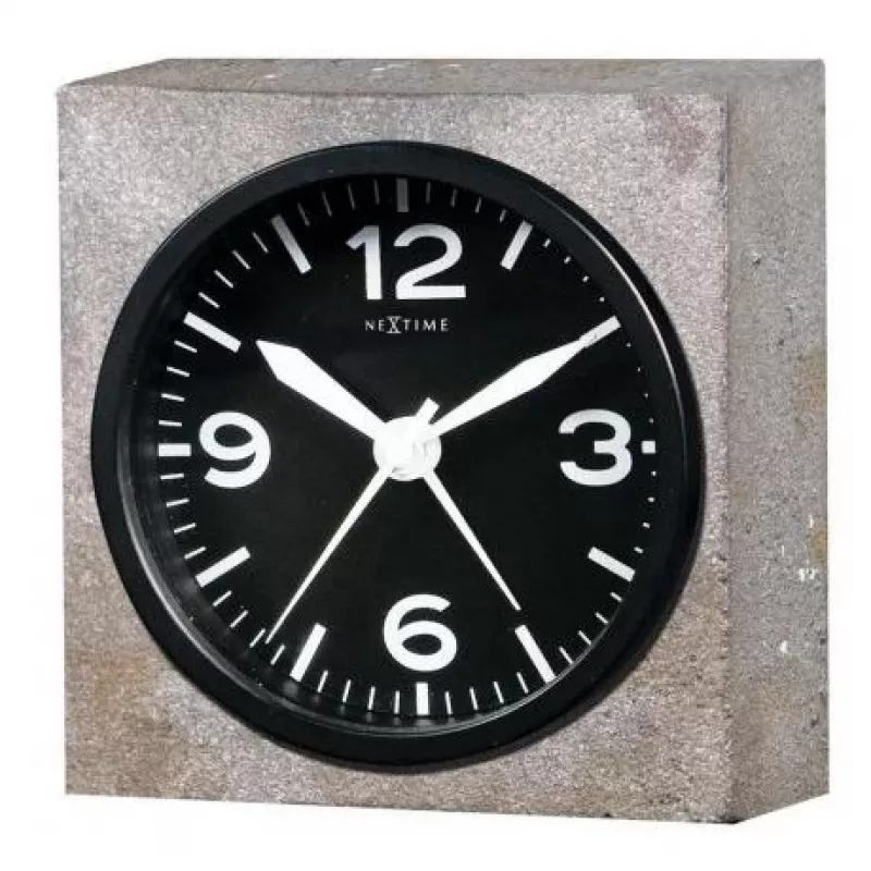 NeXtime Wanduhr 5167 Real Time Heavy Metal, 9,5x9,5x3,2 cm, Wand, Grau