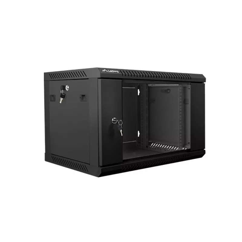 Wandgehäuse LANBERG WF01-6406-10B, 6U, 19 Zoll, 600×374×450 mm, schwarz, 60 kg