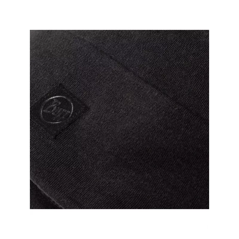 Buff schwere Merinowollmütze Loose Winter Cap - Schwarz