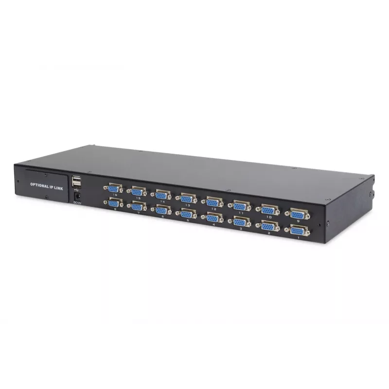 DIGITUS DS-72211-3US 19-Zoll 16-Port LCD KVM Rack-Konsole