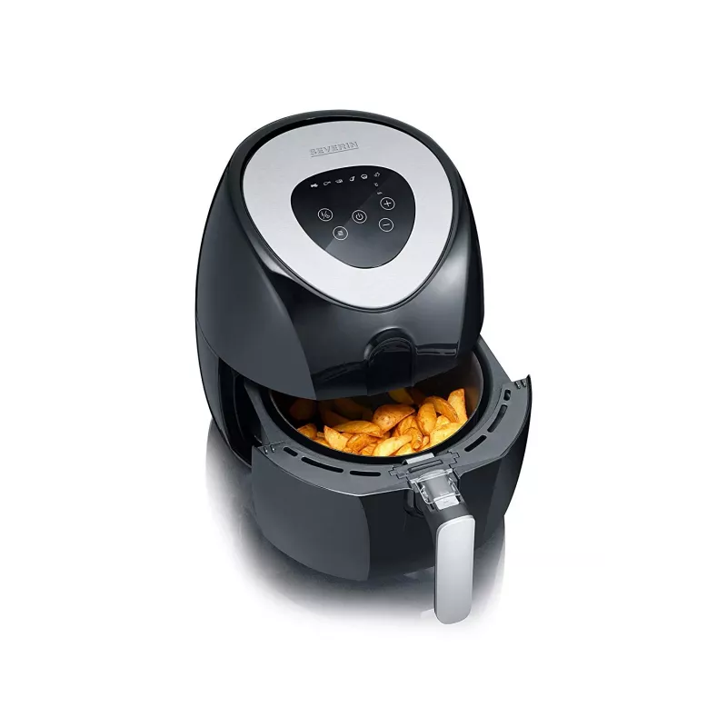 Severin 2430 Single 3,2 L Stand-alone 1500 W Heißluftfritteuse Schwarz, Edelstahl