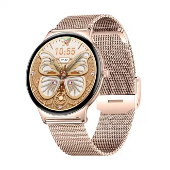 Smartwatch Colmi V89 Edelstahl Gold mit Bluetooth und Herzfrequenzmesser