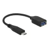 USB-Kabel DeLOCK USB 3.1 Gen 2 Type-C/Typ-A 0,1 m Schwarz