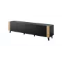 TV-Schrank FARO 200x42x52 schwarz matt + Eiche craft