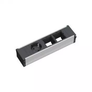 Stromverlängerung 1 AC-Steckdose Bachmann 912.002 Schwarz Silber