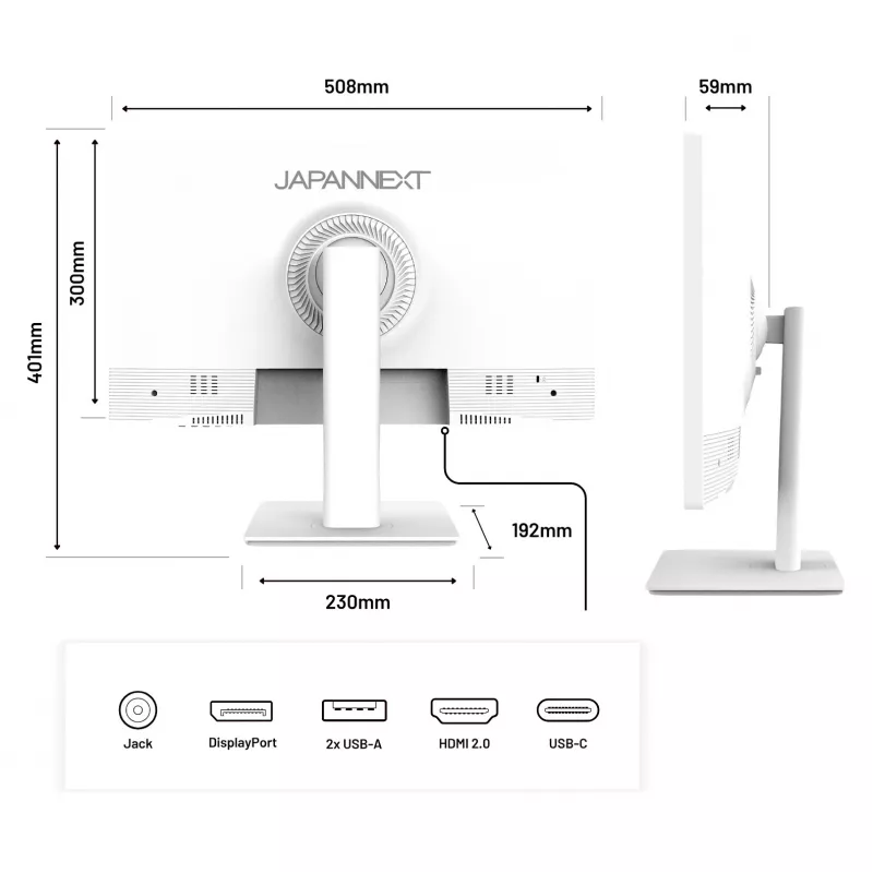Japannext JN-IPS2152FHDR-T Display Weiß