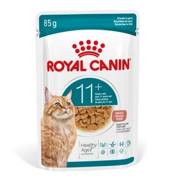 Nassfutter für Katzen Royal Canin FHN Ageing 11+ Gravy 12×85 g – Senior Komplett-Nassfutter in Schalen