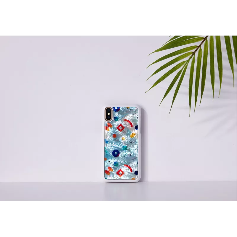 Handyhülle iKins für iPhone XS / iPhone X S – weiß poppin rock schützende Rückabdeckung