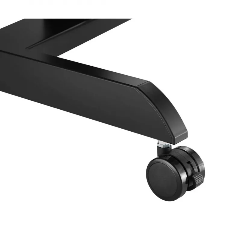 Tragbarer Computertisch mit Rollen, höhenverstellbarer Sitz-Steh-Schreibtisch bis max. 113 cm, bis 30 Grad neigbar, Schwarz